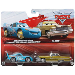 Disney Pixar Cars Bling Bling Lightning McQueen and Tex Dinogo 1:55 Scale Diecast Figures